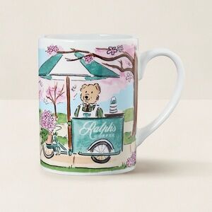 Polo Ralph Lauren Mug with Bear and Coffee Cart Design - Multicolor